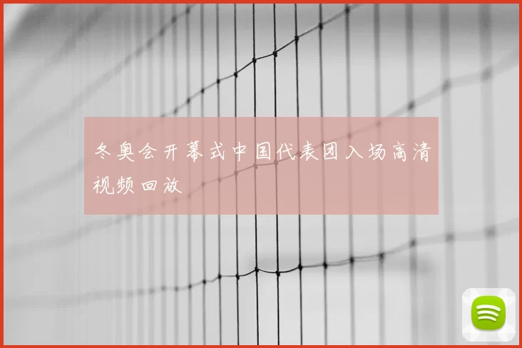 冬奥会开幕式中国代表团入场高清视频回放